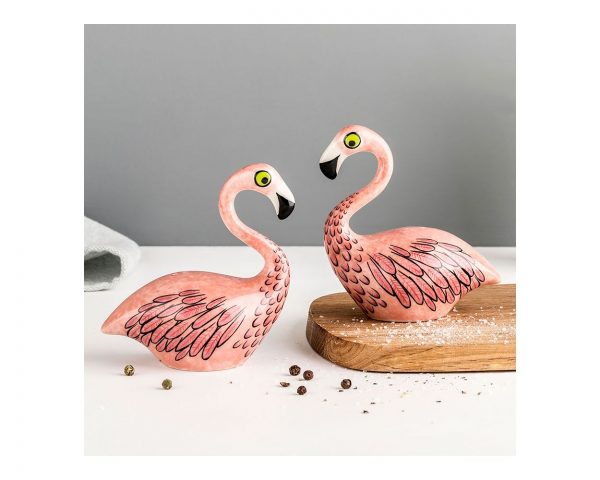 Flamingo Salt and Pepper Shakers by Hannah Turner