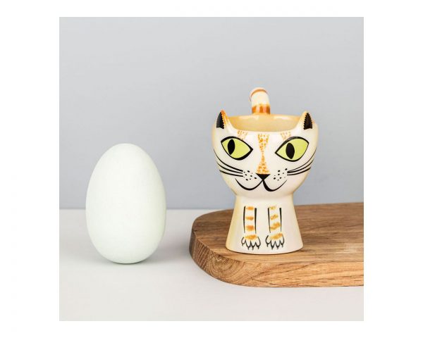 Ginger cat egg cup by Hannah Turner