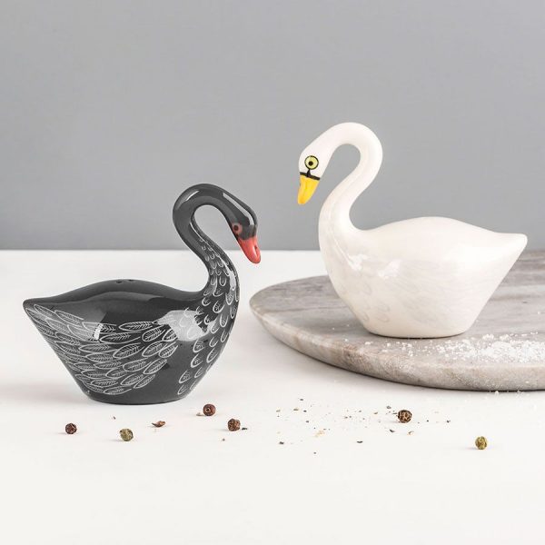 Swan salt and pepper shaker by Hannah Turner