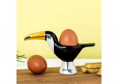 ceramic toucan egg cup by Hannah Turner
