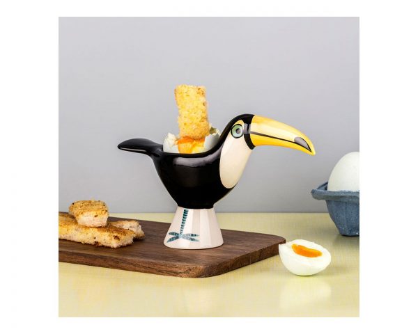 ceramic toucan egg cup by Hannah Turner