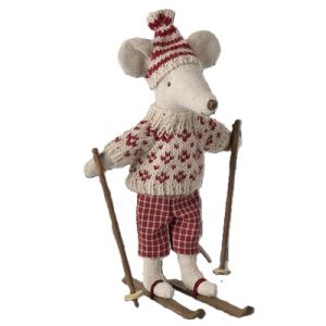 Winter mouse with ski set, Mum