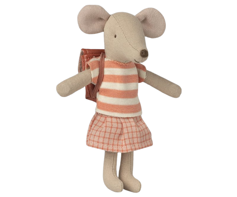 Tricycle Mouse - Big sister with bag - Coral