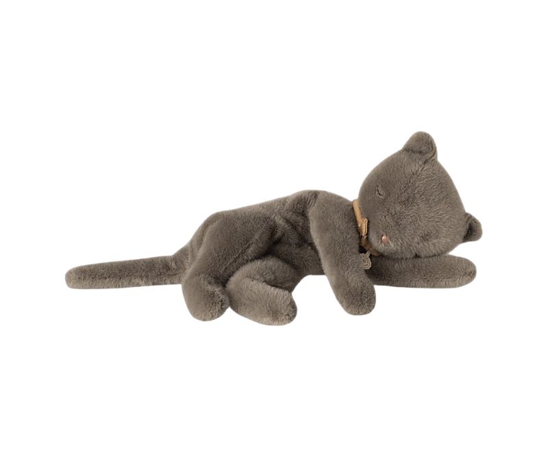 Sleeping Kitten Plush, Medium - Grey