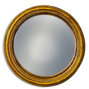 Antiqued Gold Thin Framed Medium Convex Mirror (MK30)