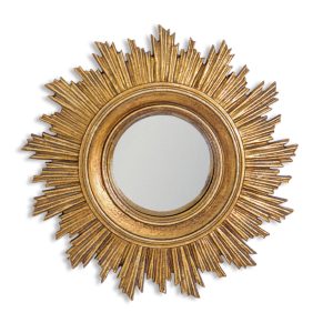 Gold Antiqued Ornate Small Convex Mirror (MK96)
