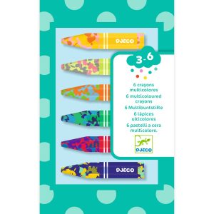6 Multicoloured Flower Crayons -Djeco