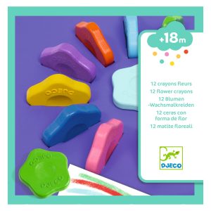 12 Flower Crayons for Toddlers - Djeco