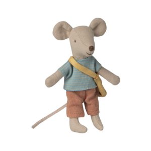 little brother mouse with bag