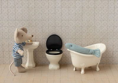 bathroom scene with fish in bath