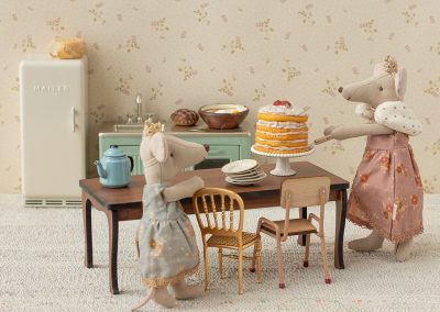 long wooden dining table