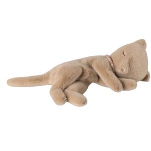 Sleeping Kitten Plush, Small - Cream peach
