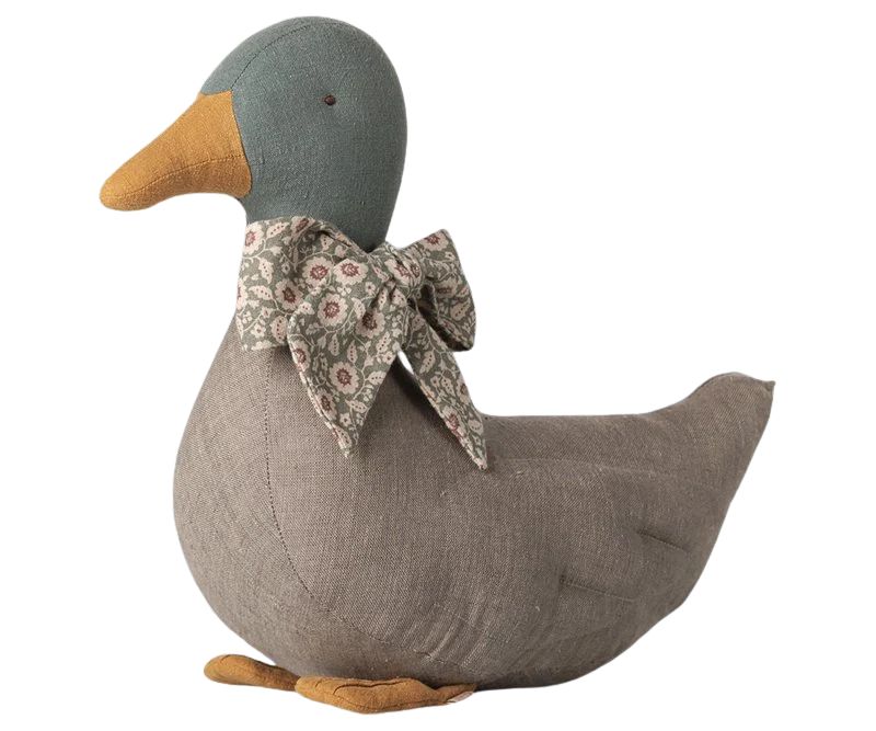 Duck with Bow - Grey